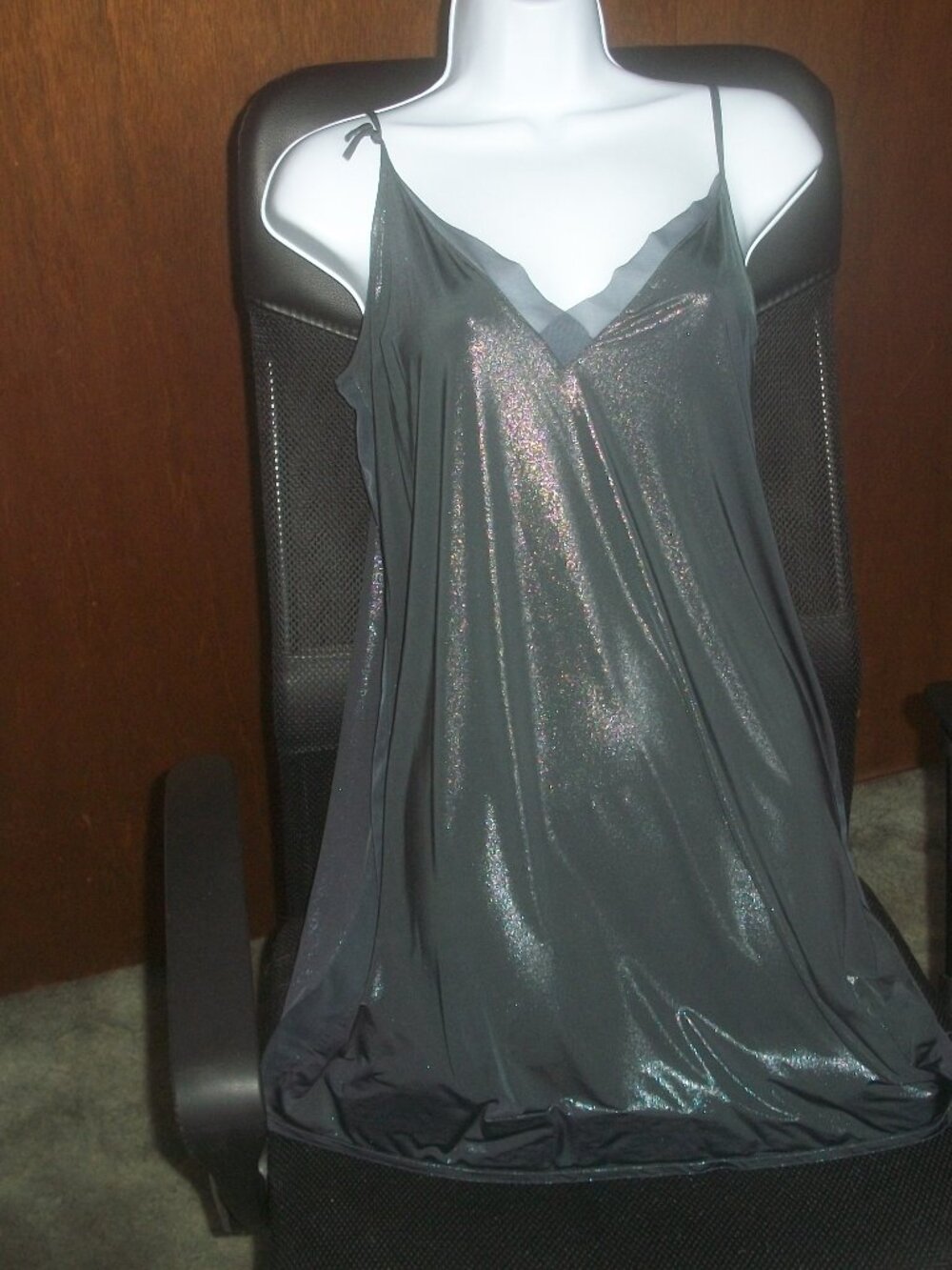womens Victoria's Secret high shine chemise.slip.wet look.size large
